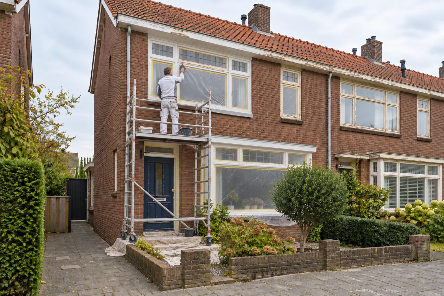 Kozijnen en voordeur weer fris in de verf
